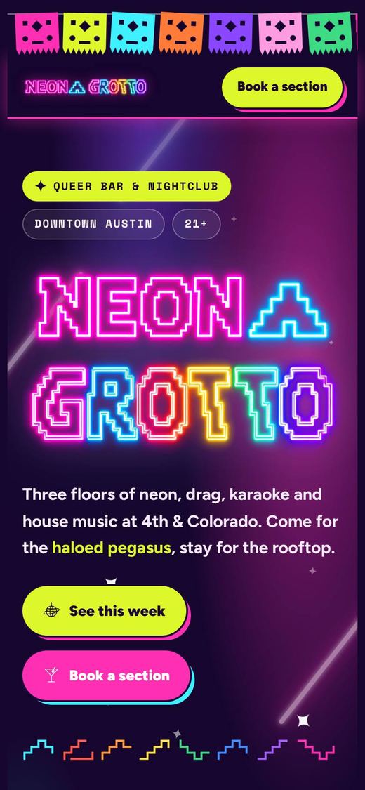 Neon Grotto website preview