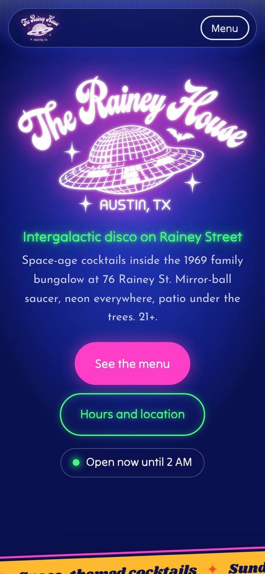 The Rainey House website preview